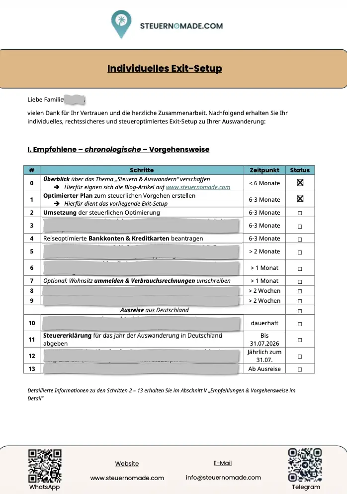 PDF EXIT-Setup zum Auswandern aus Deutschland